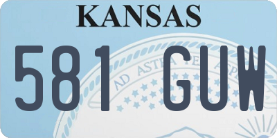 KS license plate 581GUW