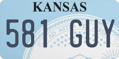 KS license plate 581GUY