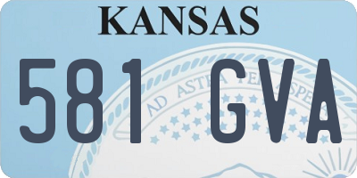 KS license plate 581GVA