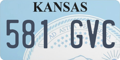 KS license plate 581GVC