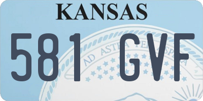 KS license plate 581GVF