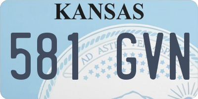 KS license plate 581GVN