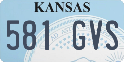 KS license plate 581GVS