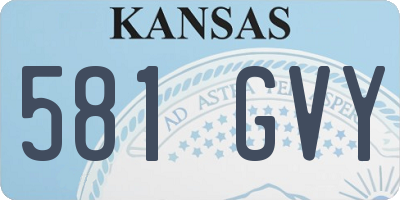 KS license plate 581GVY
