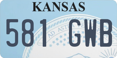 KS license plate 581GWB