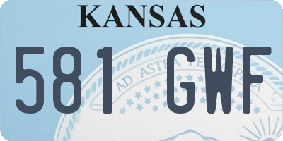 KS license plate 581GWF