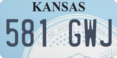 KS license plate 581GWJ