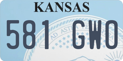 KS license plate 581GWO