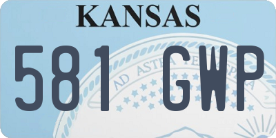 KS license plate 581GWP