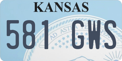 KS license plate 581GWS