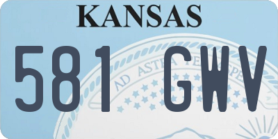 KS license plate 581GWV