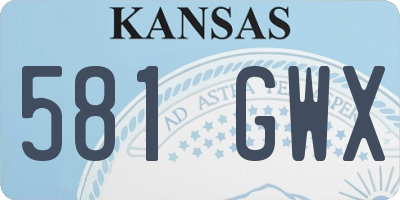 KS license plate 581GWX