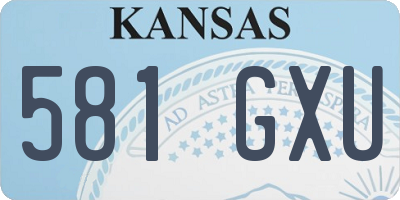 KS license plate 581GXU