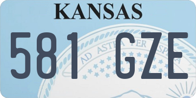KS license plate 581GZE