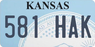 KS license plate 581HAK