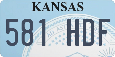 KS license plate 581HDF