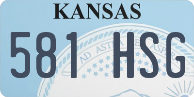 KS license plate 581HSG