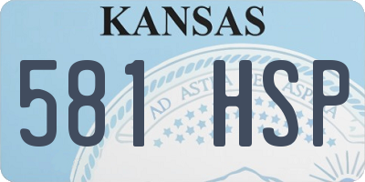 KS license plate 581HSP