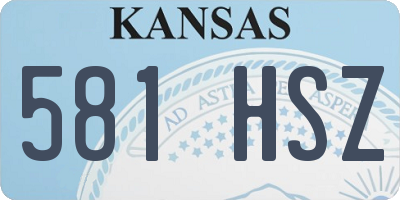KS license plate 581HSZ