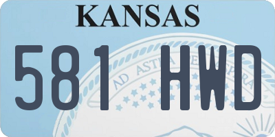 KS license plate 581HWD