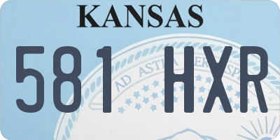 KS license plate 581HXR
