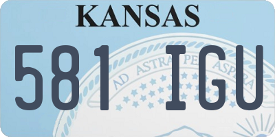 KS license plate 581IGU