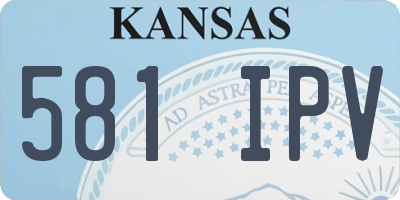 KS license plate 581IPV