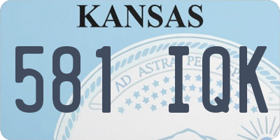 KS license plate 581IQK