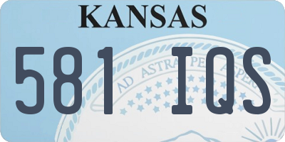 KS license plate 581IQS