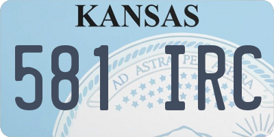 KS license plate 581IRC