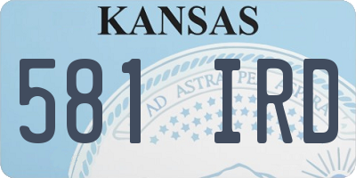 KS license plate 581IRD