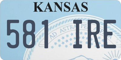 KS license plate 581IRE