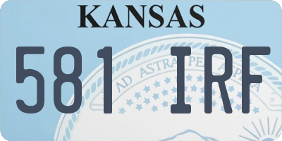 KS license plate 581IRF