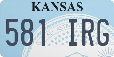 KS license plate 581IRG