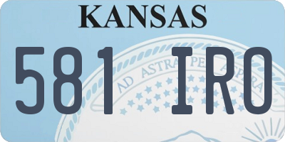 KS license plate 581IRO