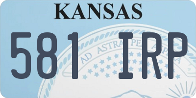 KS license plate 581IRP