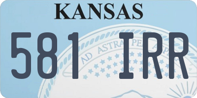 KS license plate 581IRR