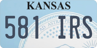 KS license plate 581IRS