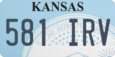 KS license plate 581IRV