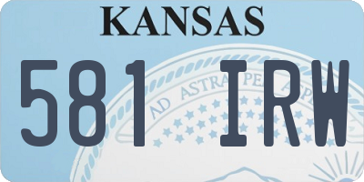 KS license plate 581IRW