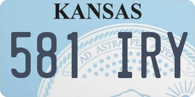 KS license plate 581IRY