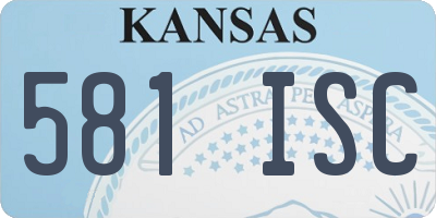 KS license plate 581ISC