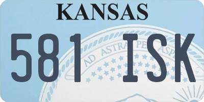 KS license plate 581ISK