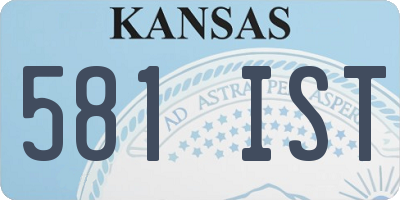 KS license plate 581IST