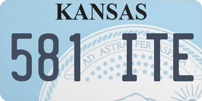 KS license plate 581ITE