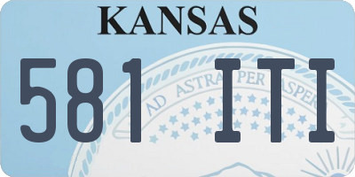 KS license plate 581ITI