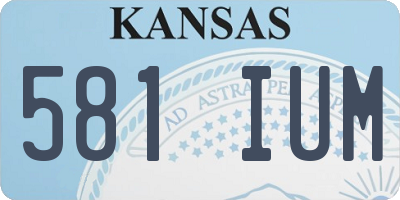 KS license plate 581IUM