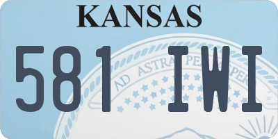 KS license plate 581IWI