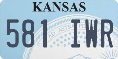 KS license plate 581IWR