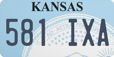 KS license plate 581IXA